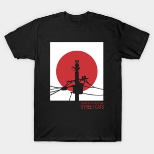 Black cat in red moon T-Shirt